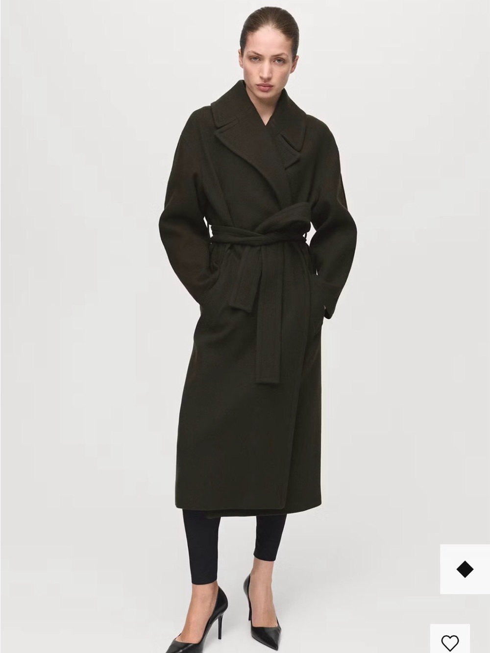 Mango Khaki Belted Trench Coat Size L